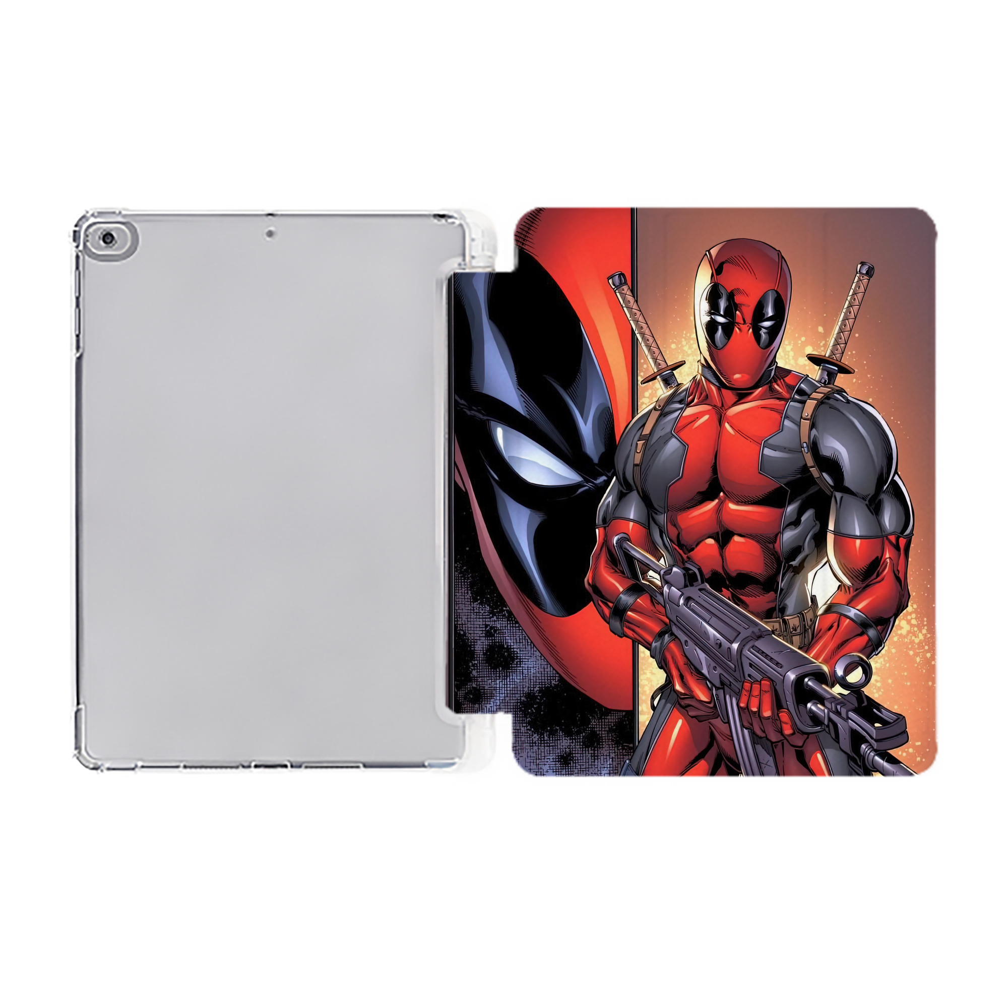 （画像用） Deadpool デッドプール IPad ケース ペン収納付き 三つ折りスタンド PUレザー×シリコン 対応機種9.5/10.5/10.9インチ